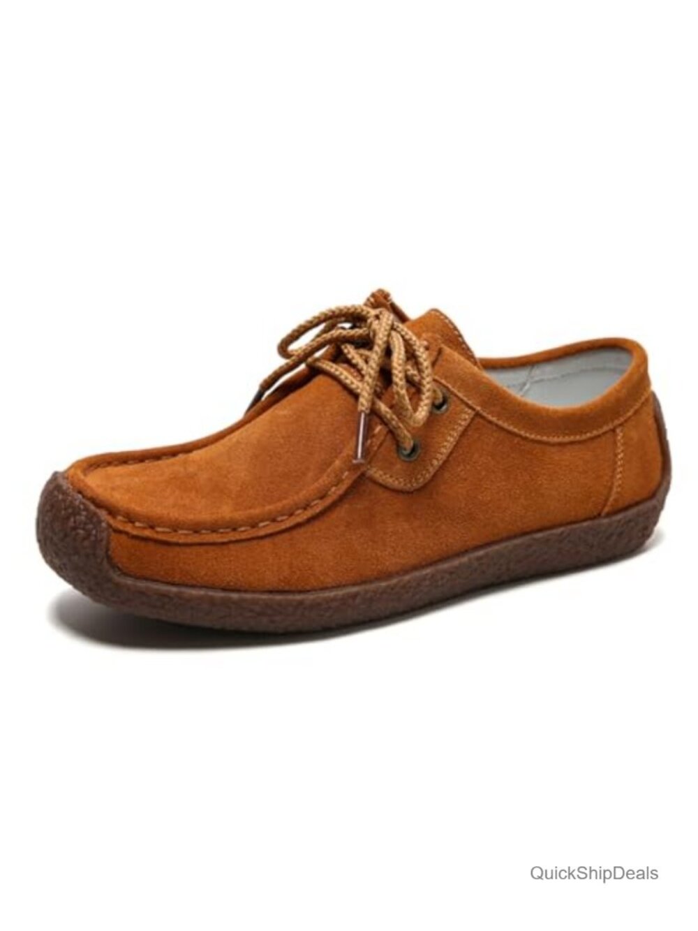 Suede Leather Oxford Loafers Flat Driving Mocc Lace Up Comfort Slip On Heel 1